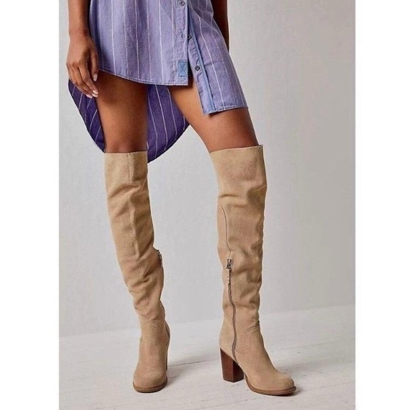 Kelsi Dagger Shoes - Kelsi Dagger Logan Fawn Over the Knee Boots - Size 7.5